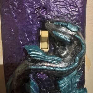Purple and Blue Decorative Light Switch Cover